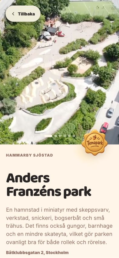 Tiny Adventures mobile park detail for Anders Franzéns park